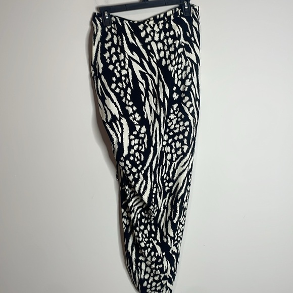 Veronica Beard | Women’s Black & White Ari Skirt Side Cinch Tie Size 4 - Picture 5 of 7